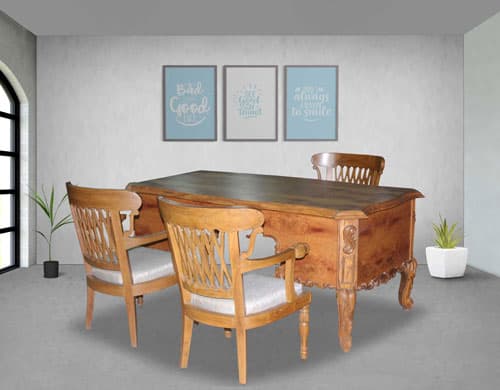Vintage Executive Office Desk with Chair