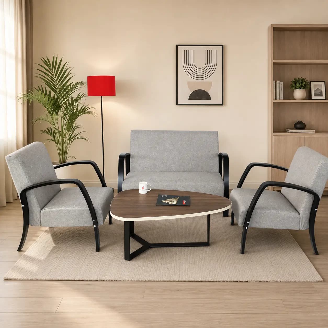 Amber Sofa Set 2+1+1 (Grey)