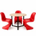 Amber 3 Seater Round Dining With Modern Chair