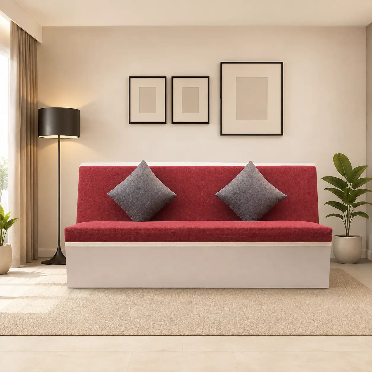 Crimson Retro Sofa