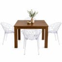 Amber 4 Seater Walnut Dining With Modern Chair