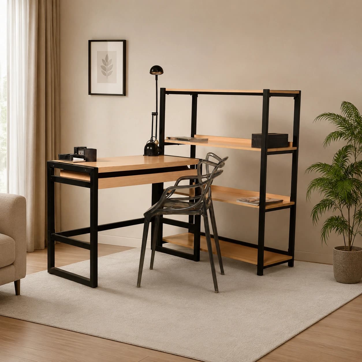 Fior Study Table With Shelves