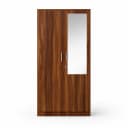 Amber 2 Door Walnut Wardrobe With Mirror